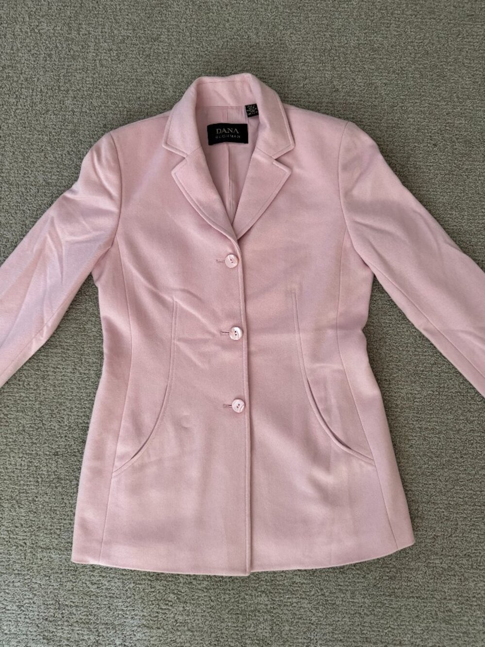 Dana Buchman Cashmere Single-Breasted Blazer, Pink, Size 8